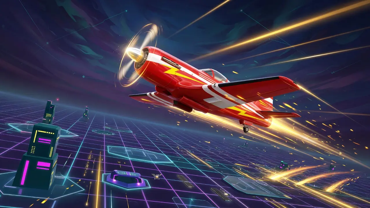Aviator-artige Flugzeug-Animation mit steigendem Multiplikator