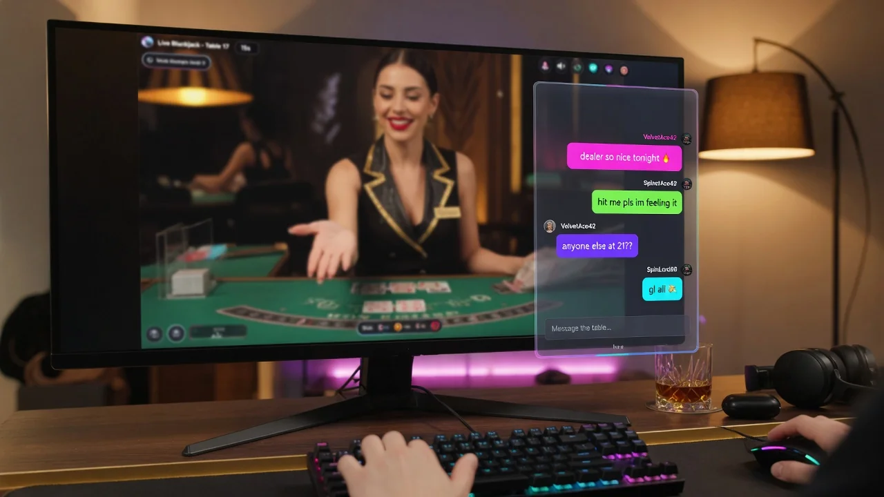 Chat-Interaktion zwischen Spieler und Live-Dealer
