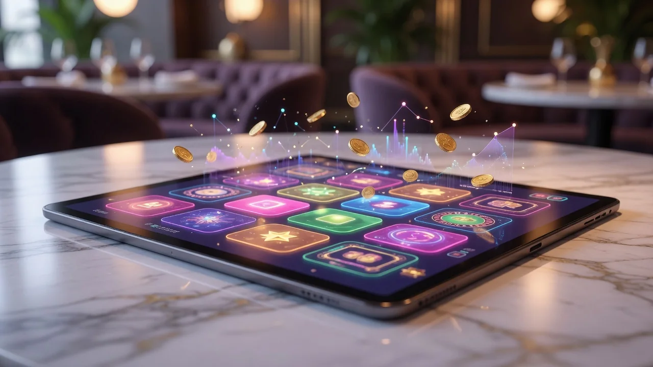 Modernes Casino-Interface auf einem Tablet